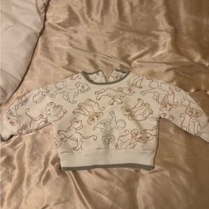 Disney White, Green, and Brown Lion King Sweatshirt